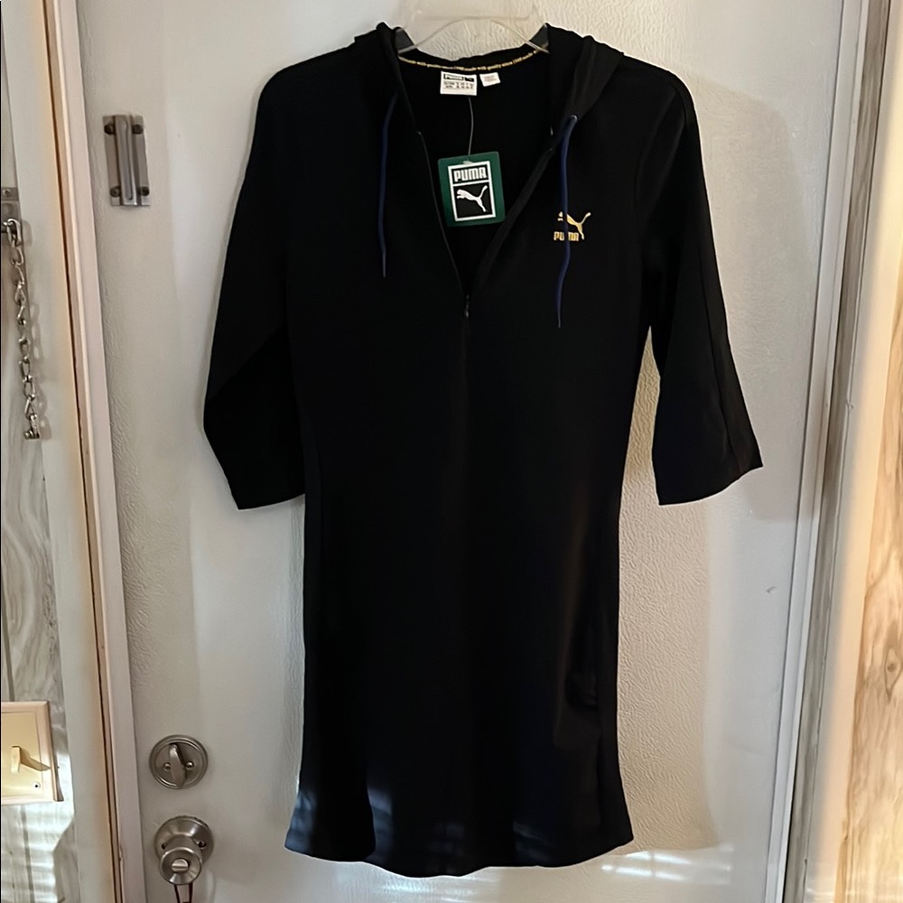 NWT Puma Classics Black Hooded Dress